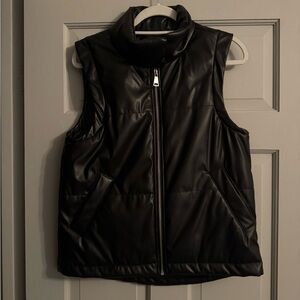 Vigoss Black Puffer faux leather Vest